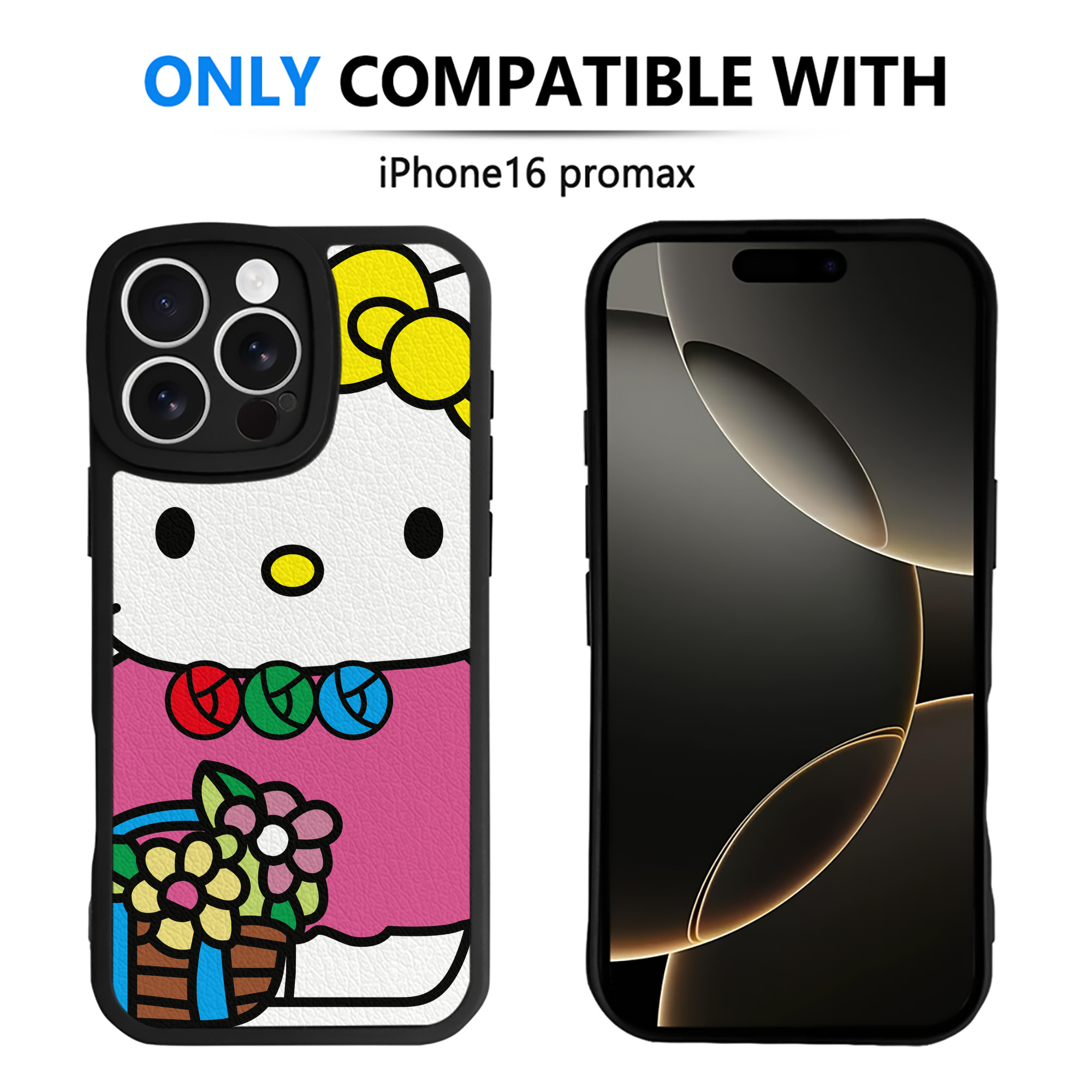 （画像用） Hello Kitty ハローキティ 【iPhone 16シリーズ対応】シリコンスマホケース（レザー調） 材質：シリコン